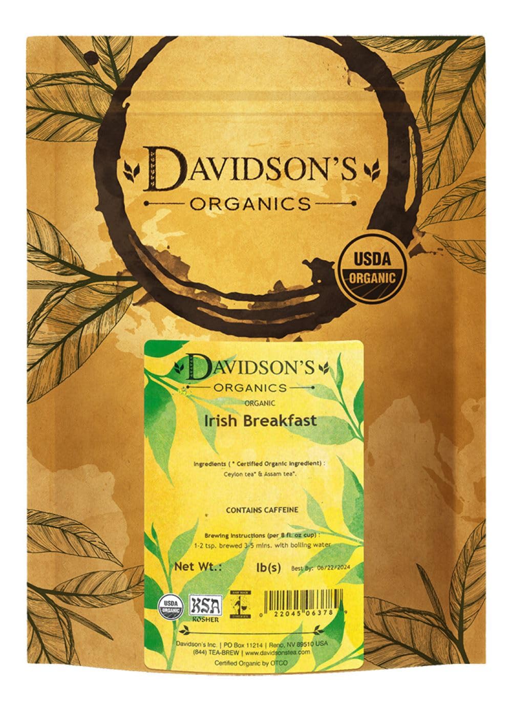 Davidson's Irish Breakfast loose-leaf tea for a bold, satisfying morning brew.
