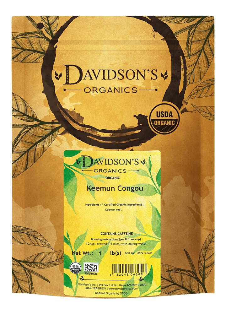 Davidson's Keemun Congou loose-leaf close-up showcasing premium tea for a mellow cup.