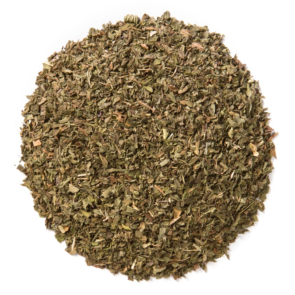 Davidson's Organic Peppermint Leaves bulk tea infuser ready for brewing.
