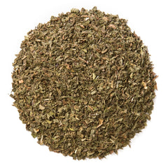 Davidson's Organic Peppermint Leaves bulk tea infuser ready for brewing.