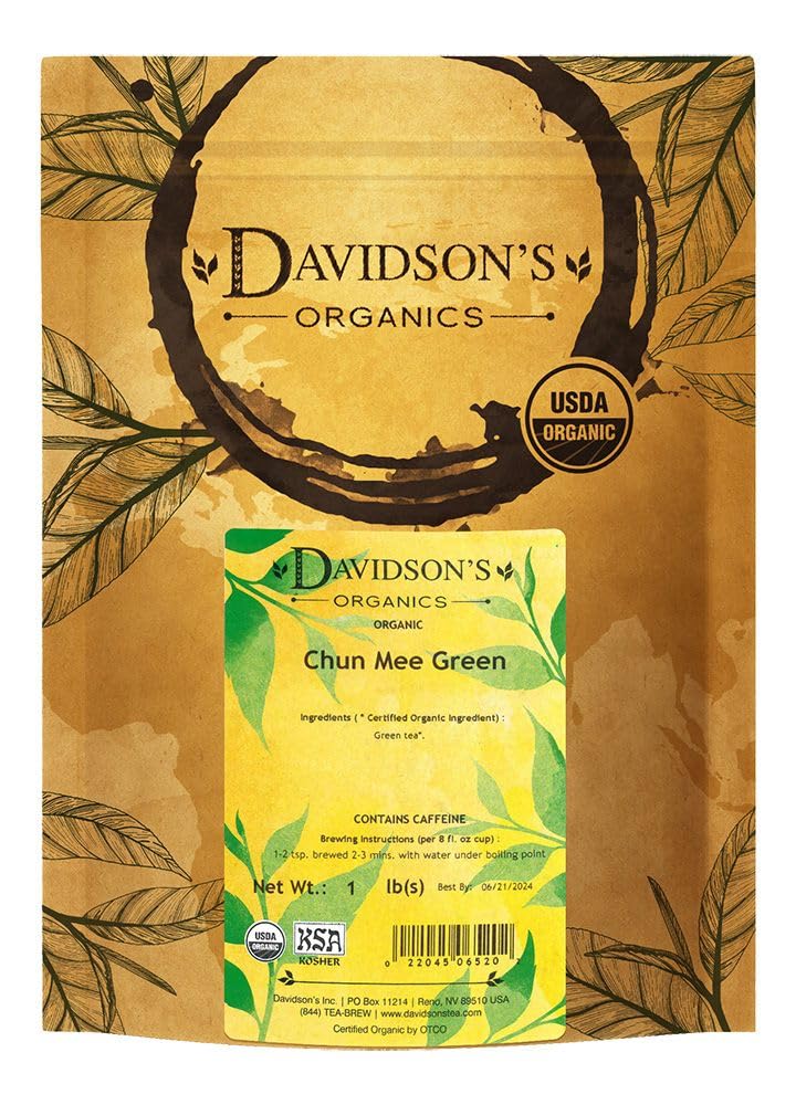 Davidson's Organics Chun Mee Green loose-leaf tea with brisk flavor for everyday tea