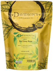 Davidson's Organics Earl Grey Rose features visible rose petals for a floral aroma.