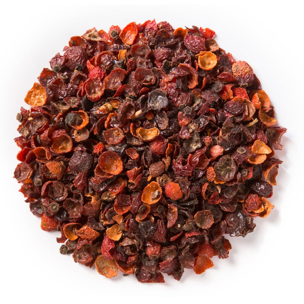 Davidson's Organic certification marks non-GMO, pesticide-free rosehips.