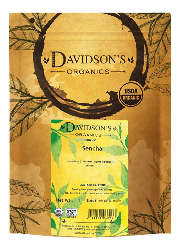 Davidson’s Sencha loose leaf needle tea ready for a light daily brew.