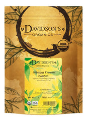 Davidson's Hibiscus Flowers C/S loose leaf; vibrant red petals for a rosy, tart infusion.