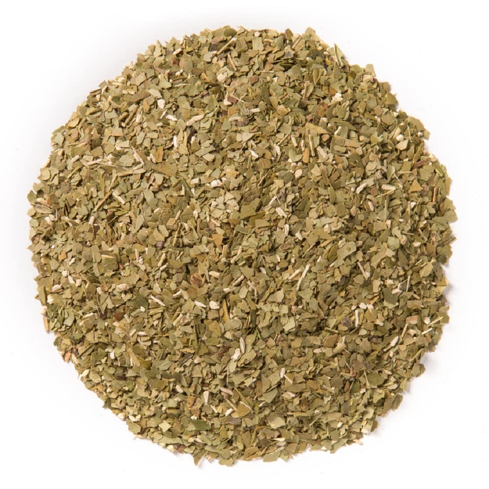 Close-up of Davidson's Yerba Mate leaves showing earthy aroma and balanced flavor for daily brewing