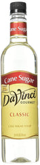 DaVinci Gourmet Classic Cane Sugar Syrup bottle pour enhances coffee and cocktails.