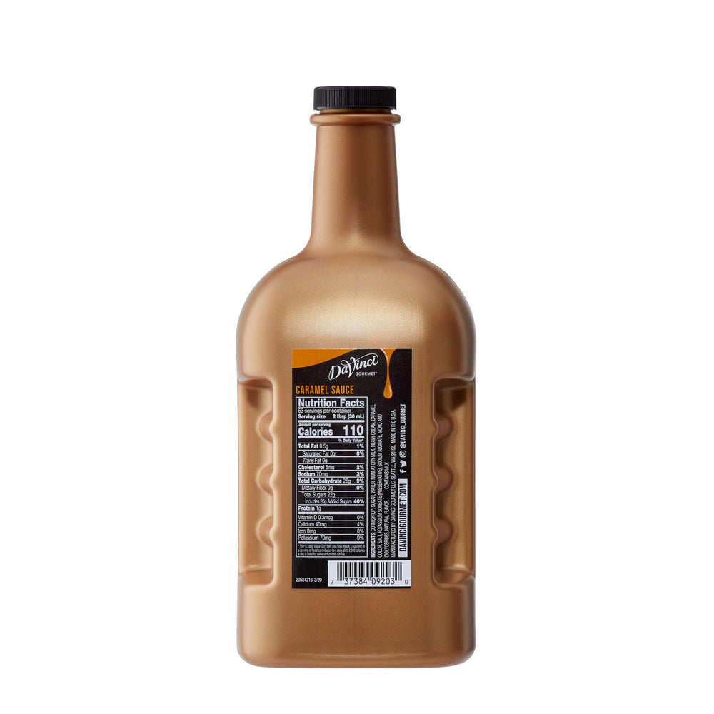 DaVinci Gourmet Classic Caramel Sauce drizzle atop whipped cream for dessert topping.