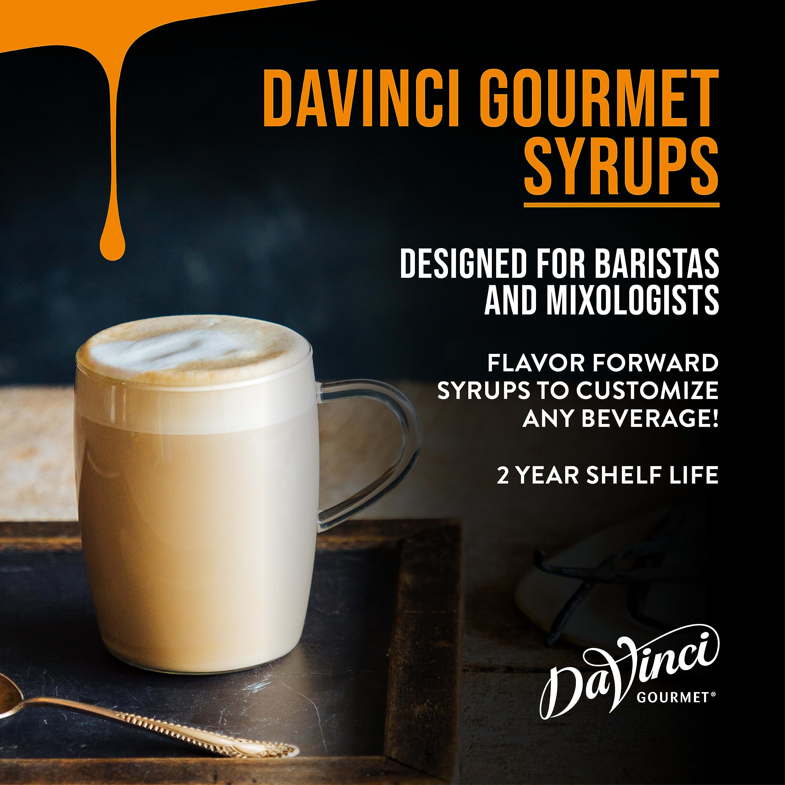 Cold shake with caramel drizzle from DaVinci Gourmet caramel syrup.