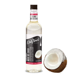DaVinci Gourmet Classic Coconut Syrup bottle pour adds tropical flavor to beverages