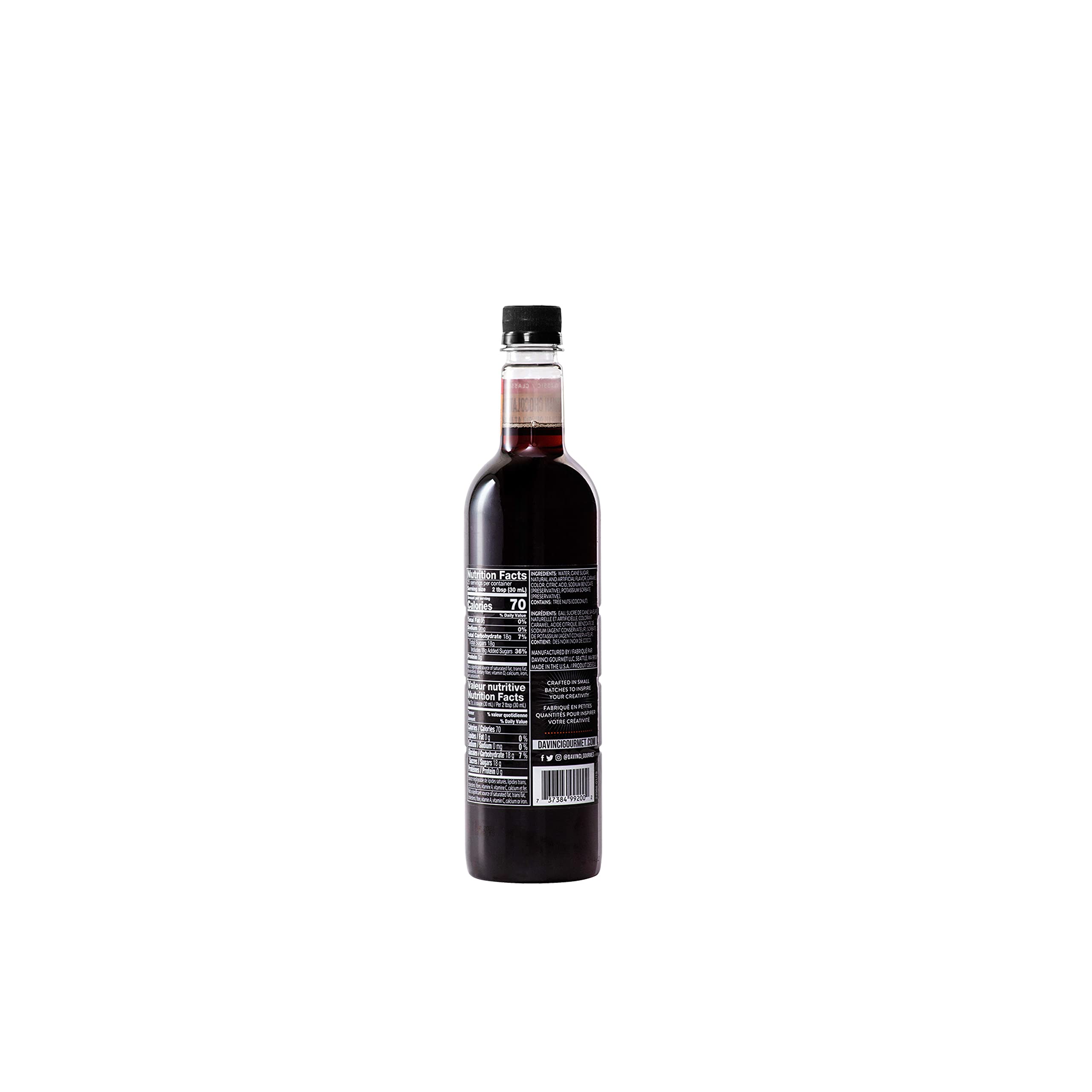 DaVinci Gourmet Classic German Chocolate Cake Syrup in a coffee cup for a café-style twist