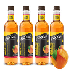 DaVinci Gourmet Classic Mango Syrup bottle pour for tropical beverages