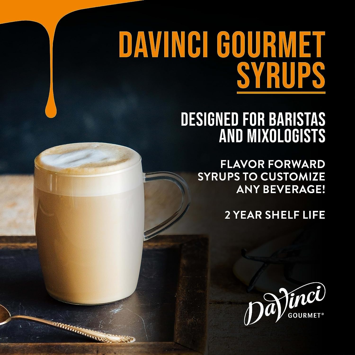 DaVinci Gourmet Classic Mango Syrup label close-up with authentic branding