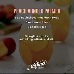 DaVinci Gourmet Classic Peach Syrup pour, enhances coffee and smoothies.