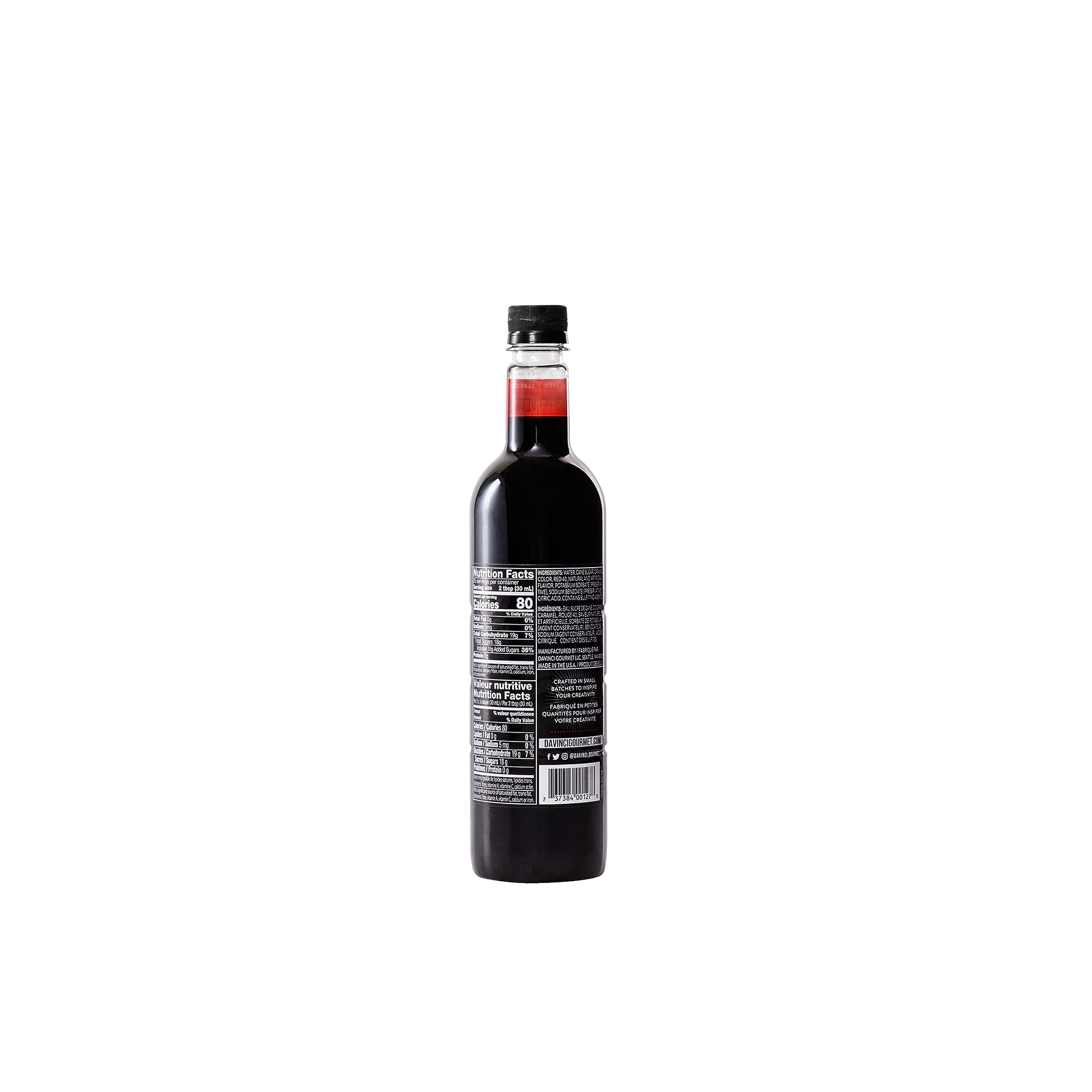DaVinci Gourmet Red Velvet Syrup pour demonstrates easy mixability.