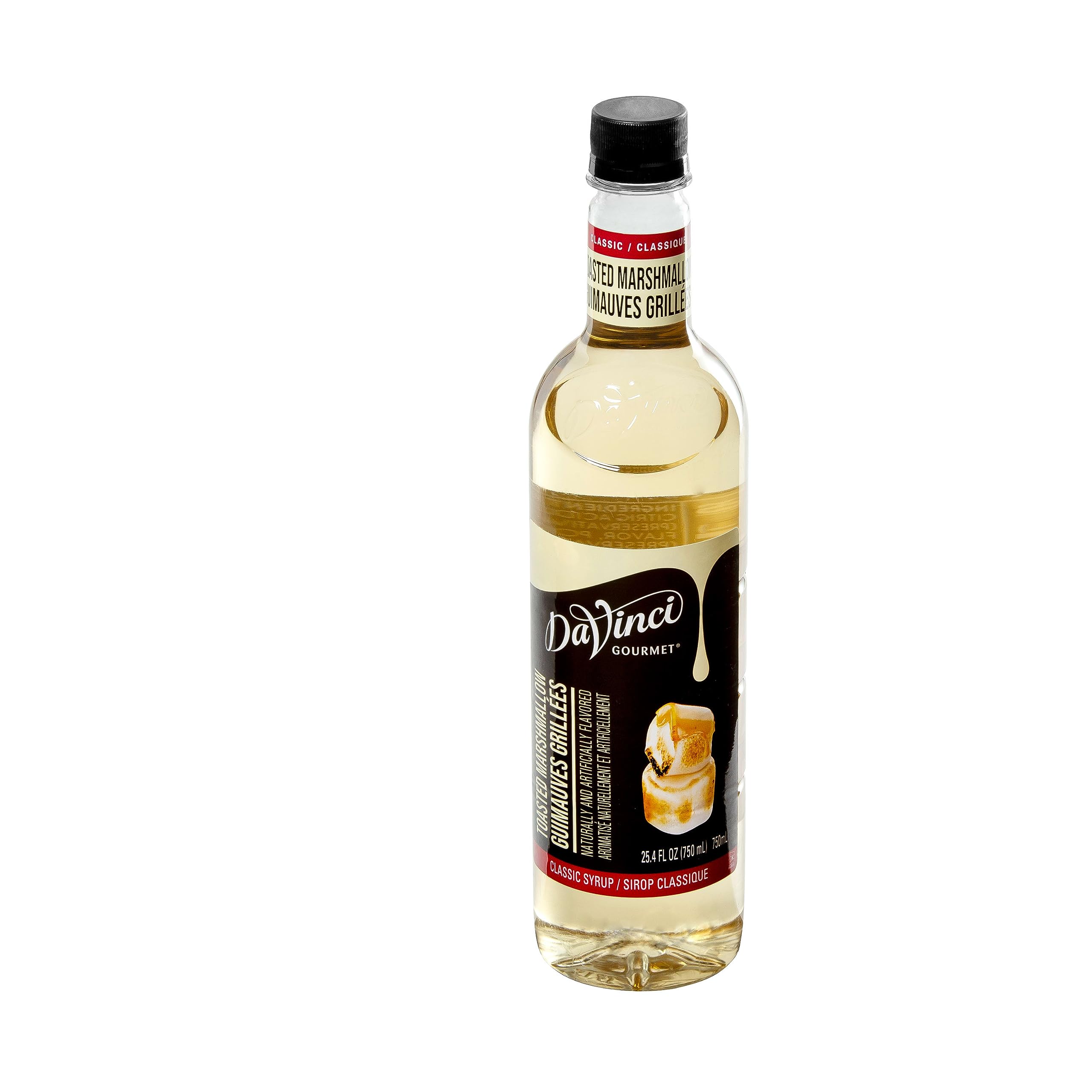 Packaged DaVinci Gourmet Classic Toasted Marshmallow syrup set ready for use
