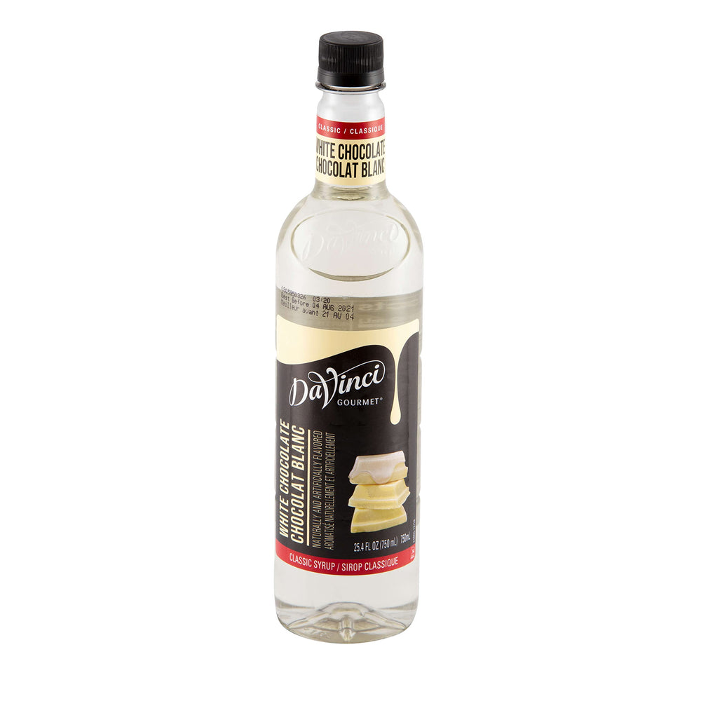DaVinci Gourmet Classic White Chocolate Syrup vanilla notes closeup for dessert pairing.