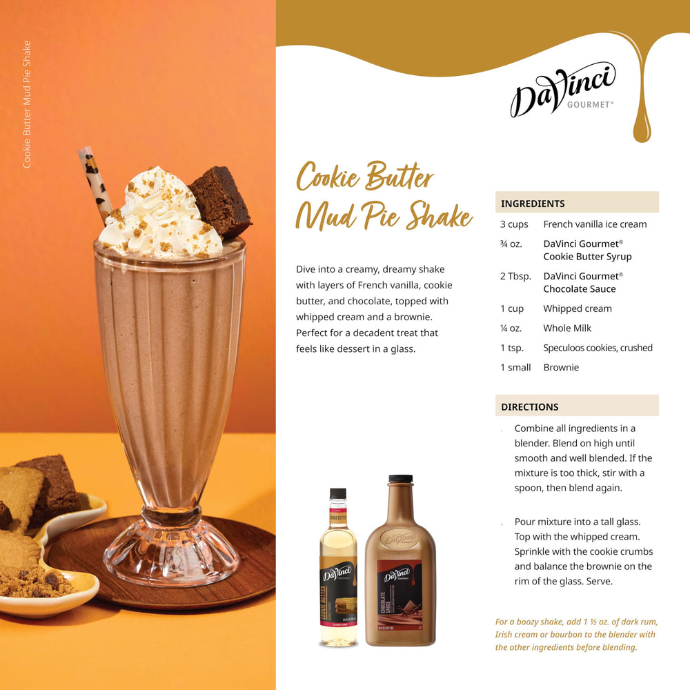 Vanilla latte enhanced by Cookie Butter Syrup drizzle and spice