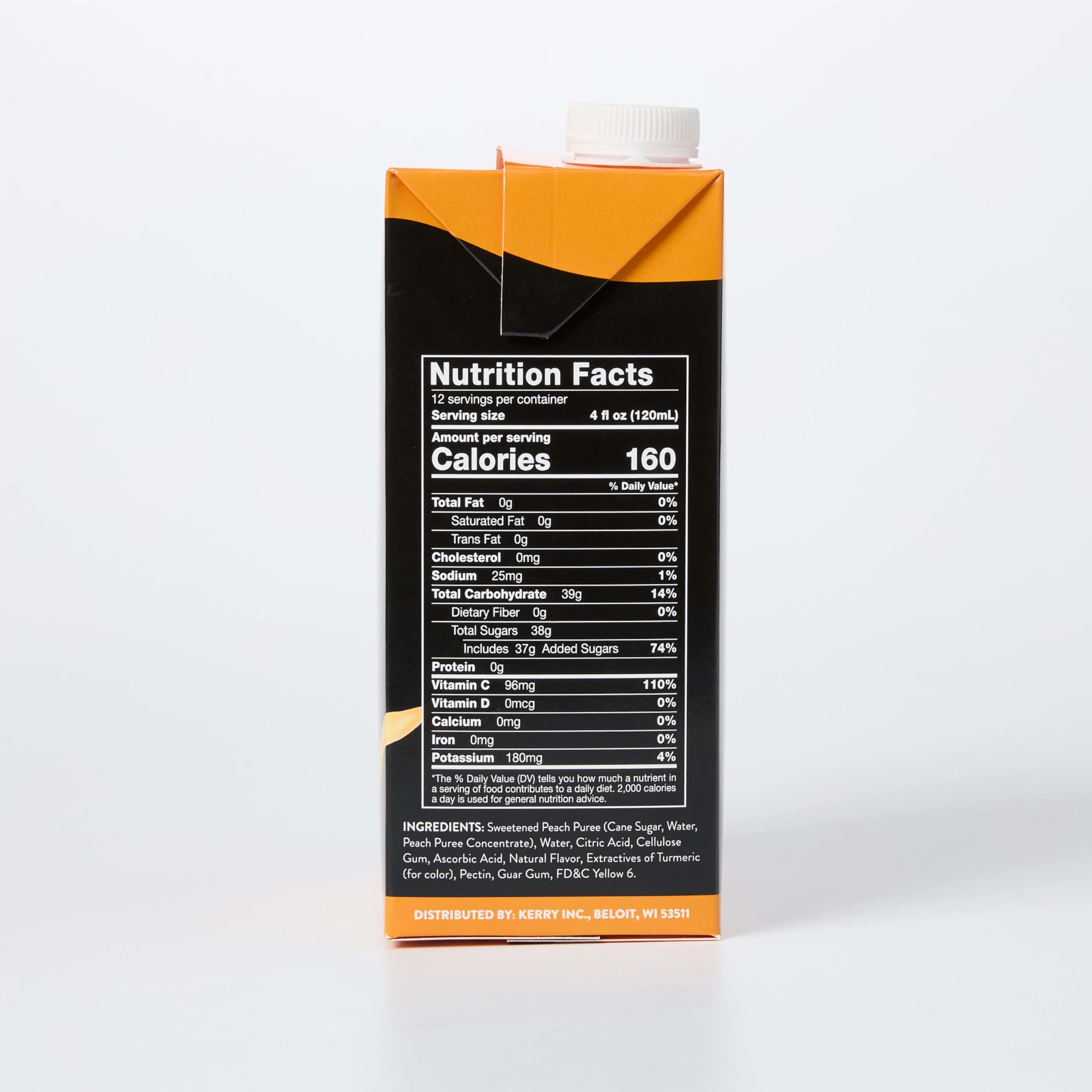 DaVinci Gourmet Extreme Peach Smoothie label highlights real fruit ingredients