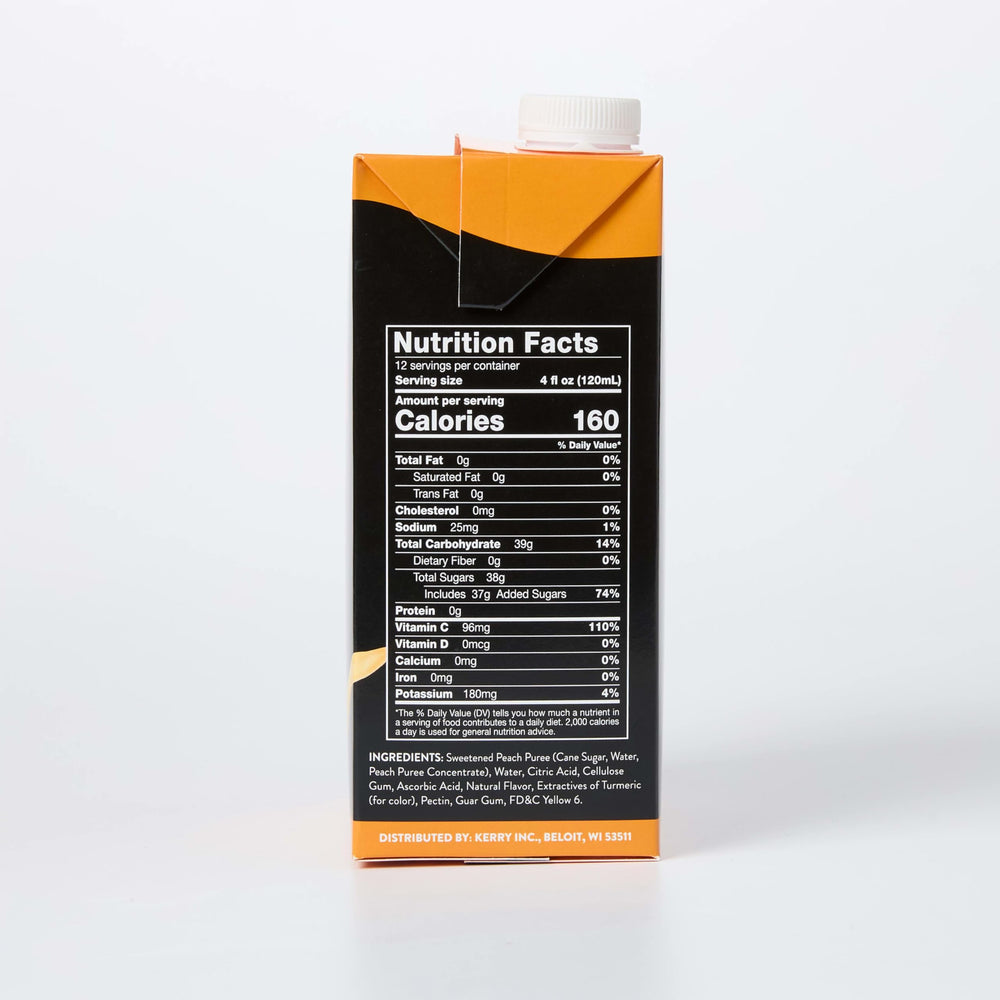 DaVinci Gourmet Extreme Peach Smoothie label highlights real fruit ingredients