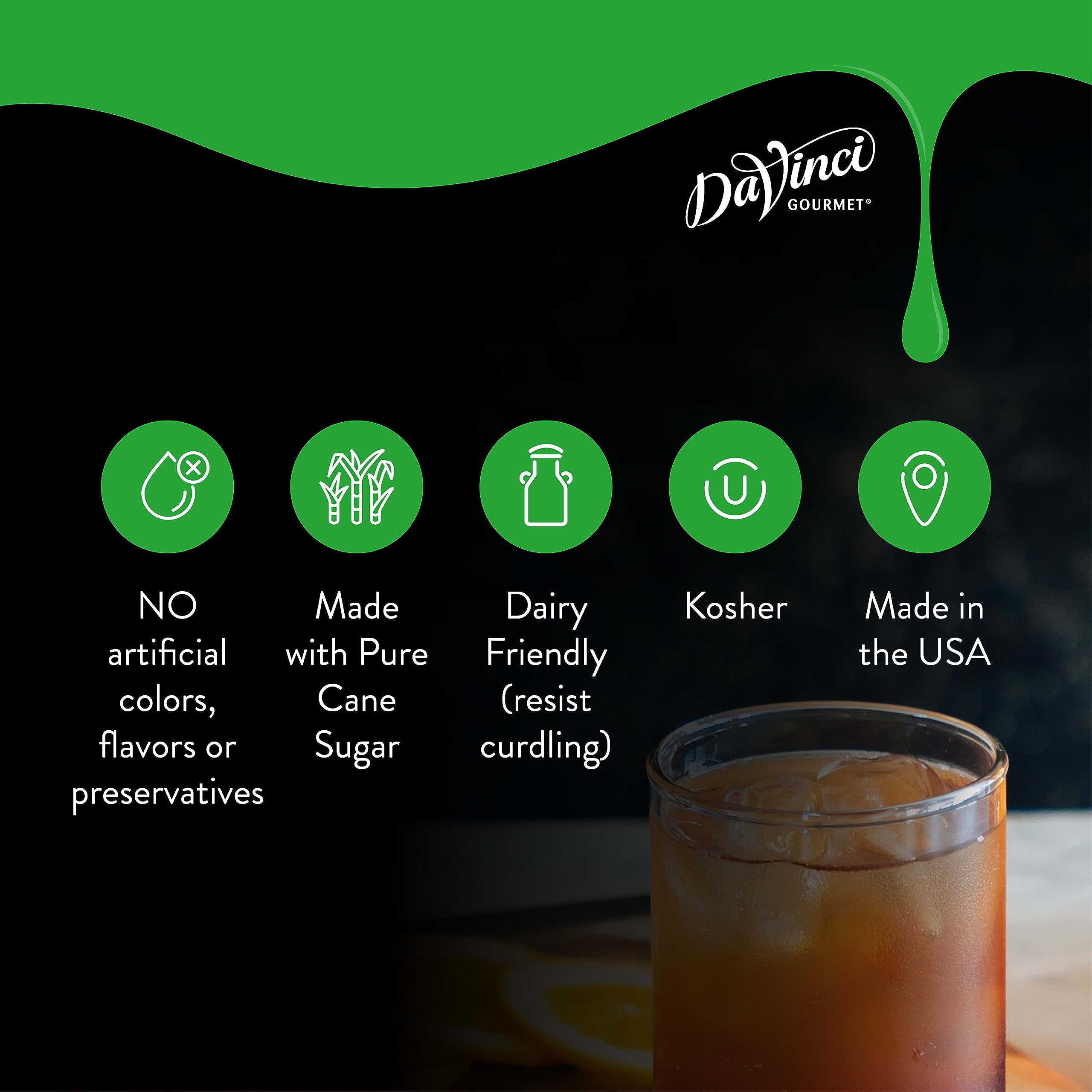 Cocktail with DaVinci Gourmet Honey Syrup and citrus garnish