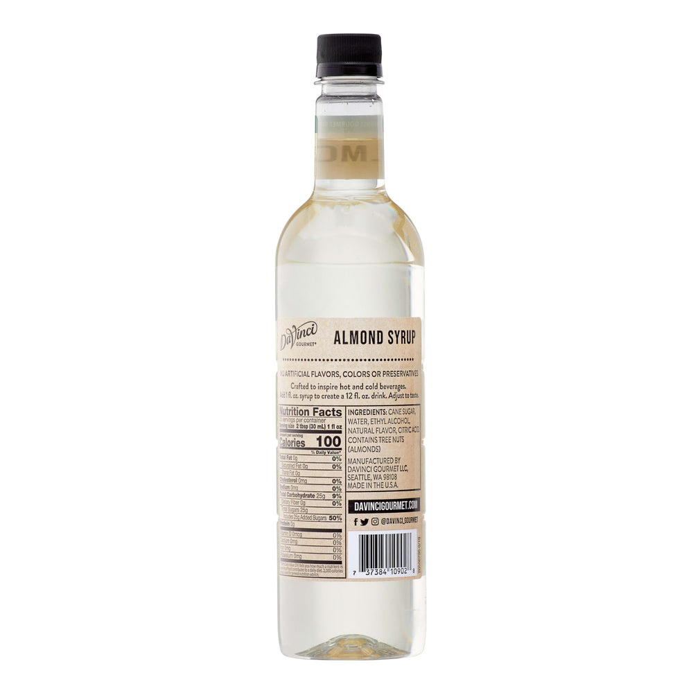 DaVinci Gourmet Naturals Almond Syrup pour enhances cocktails with a refined finish