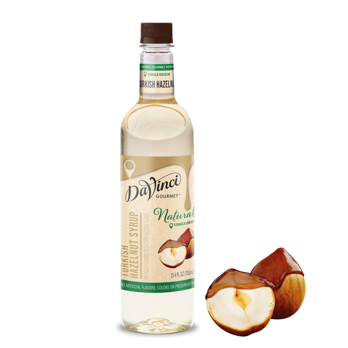 DaVinci Gourmet Naturals Turkish Hazelnut Syrup bottle for premium coffee flavor