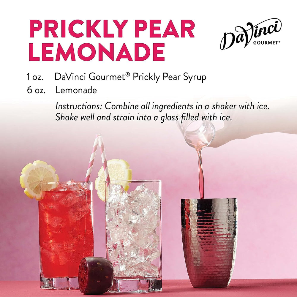 DaVinci Gourmet Prickly Pear Syrup mocktail with fruit notes.