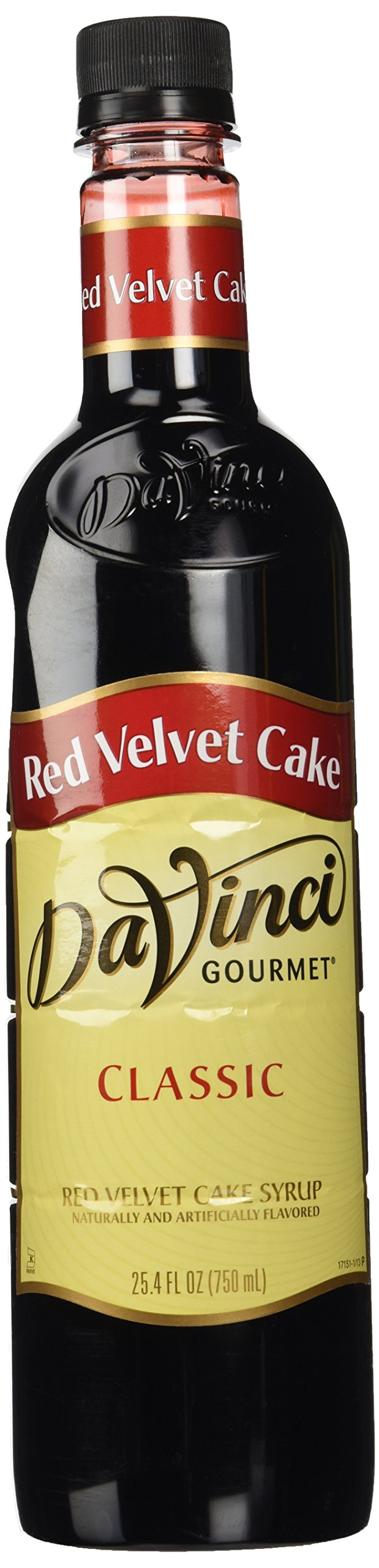 DaVinci Gourmet Red Velvet Cake Syrup bottle front view for cafe-quality flavoring