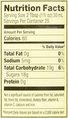 Label close-up highlights premium ingredients and versatile flavor for desserts