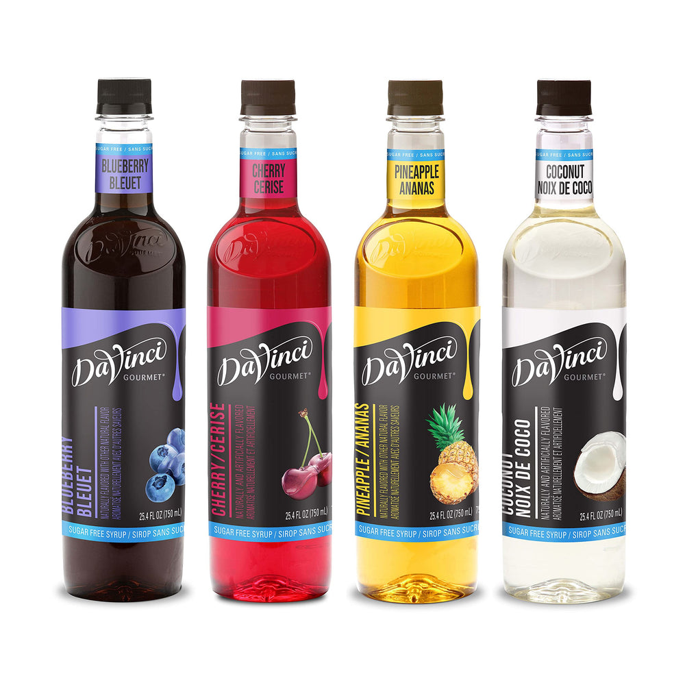 DaVinci Gourmet Sugar Free Blueberry Syrup bottle for coffee flavor enrichment