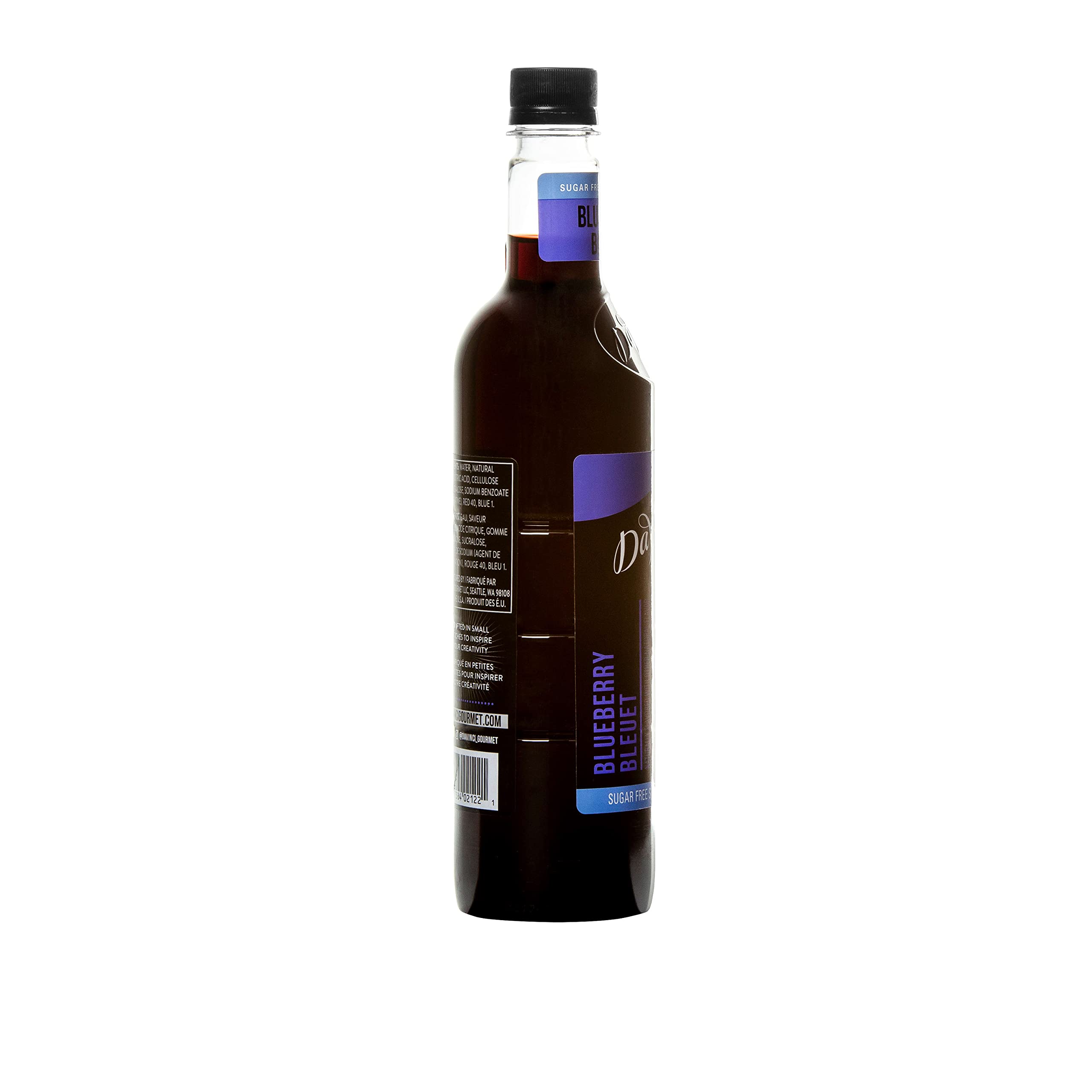 Kitchen counter with DaVinci Sugar-Free Blueberry Syrup ready to use.