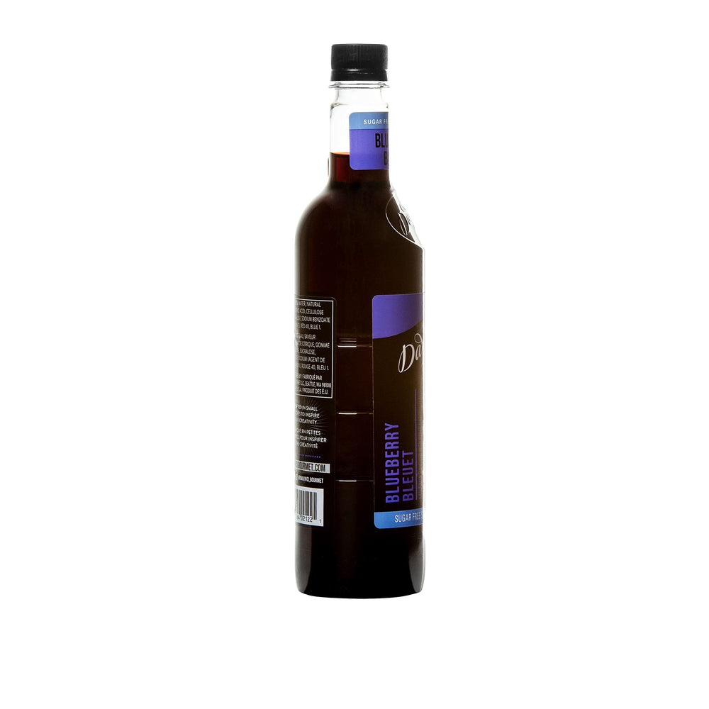 Kitchen counter with DaVinci Sugar-Free Blueberry Syrup ready to use.