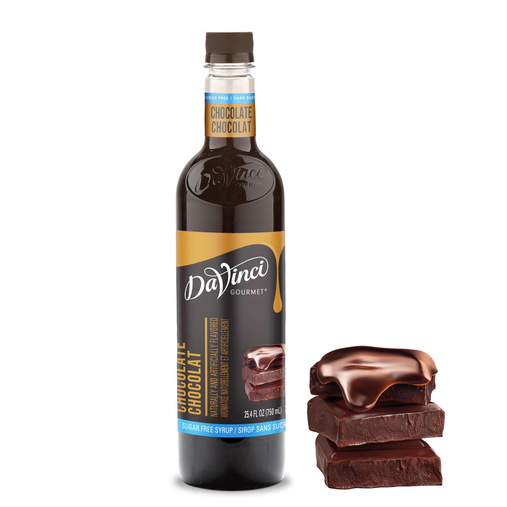 DaVinci Gourmet Sugar-Free Chocolate Syrup bottle pour with rich flavor