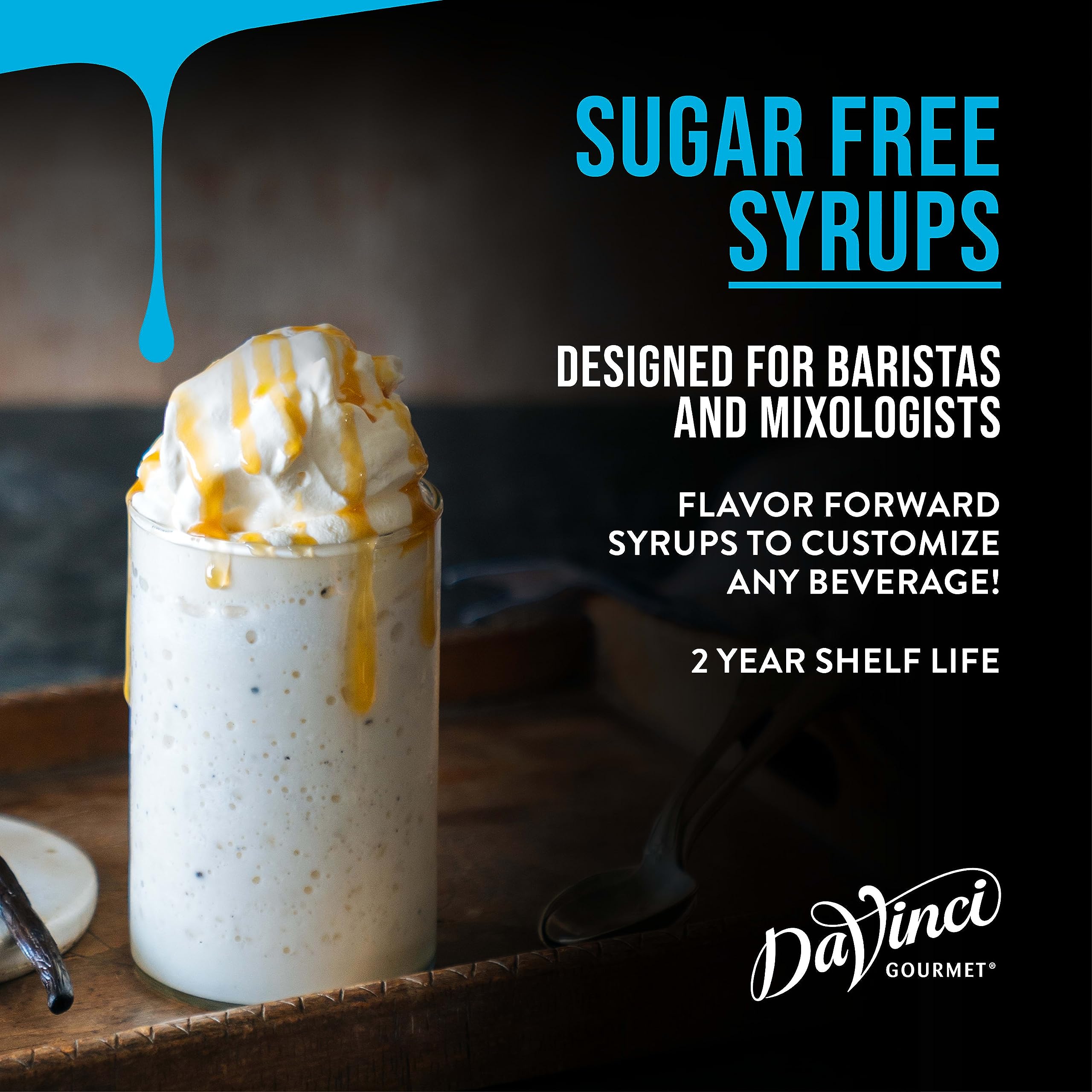 DaVinci Gourmet Sugar-Free Cinnamon Syrup enhances coffee with a warming aroma.