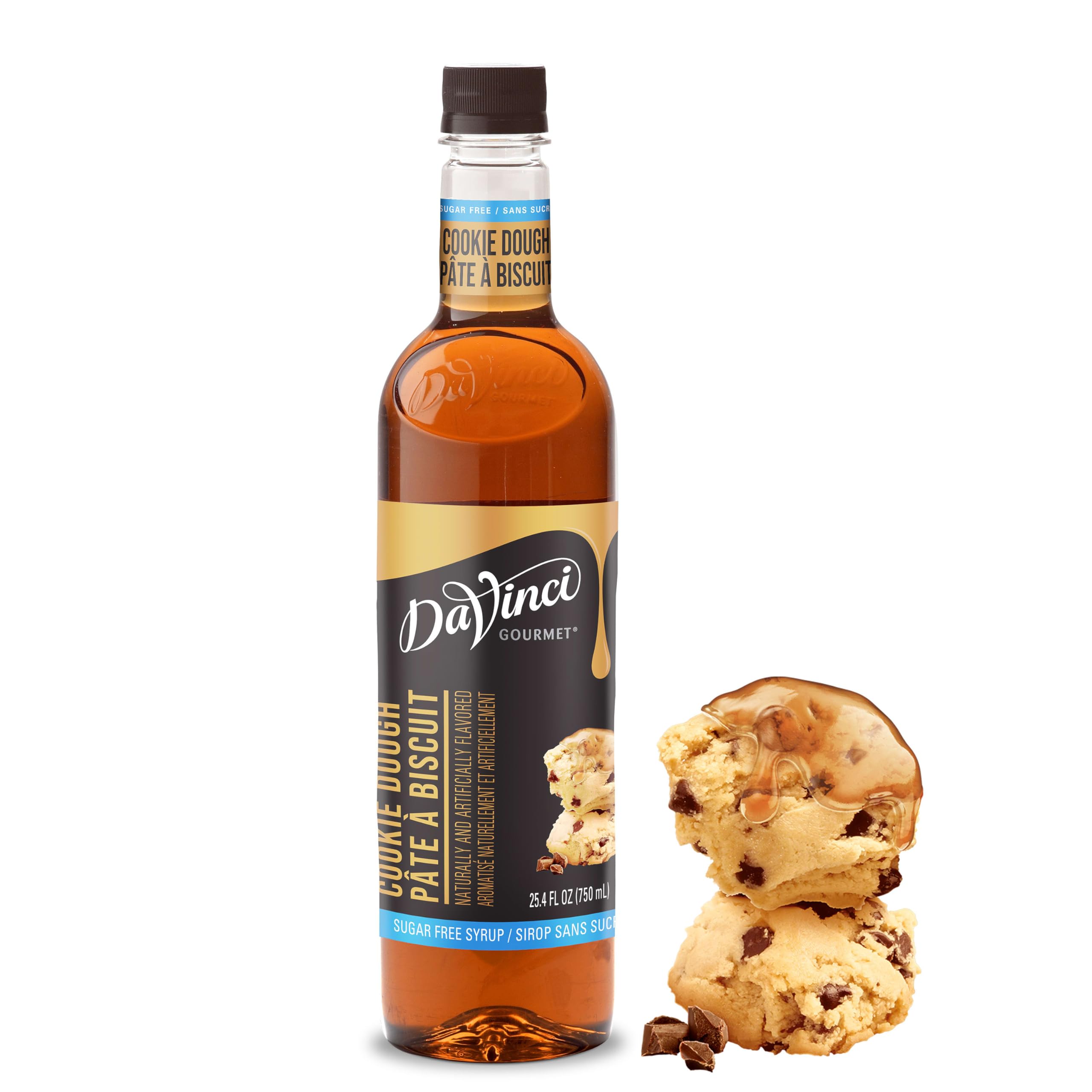 DaVinci Gourmet Sugar-Free Cookie Dough Syrup bottle ready to flavor beverages
