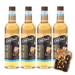 DaVinci Gourmet Sugar-Free English Toffee syrup 4-pack bottles showcase a smooth, zero-calorie flavor for drinks.