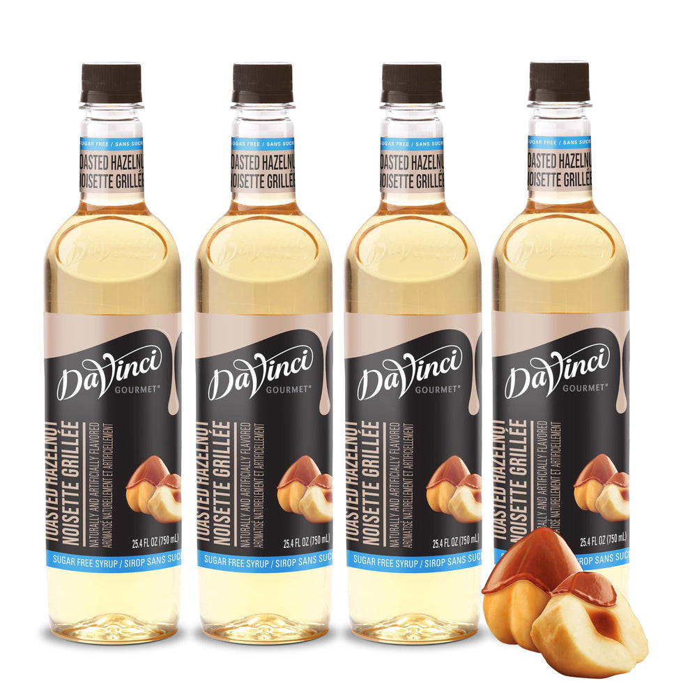 DaVinci Gourmet Sugar-Free Hazelnut Syrup bottle for sugar-free flavor in everyday coffee.