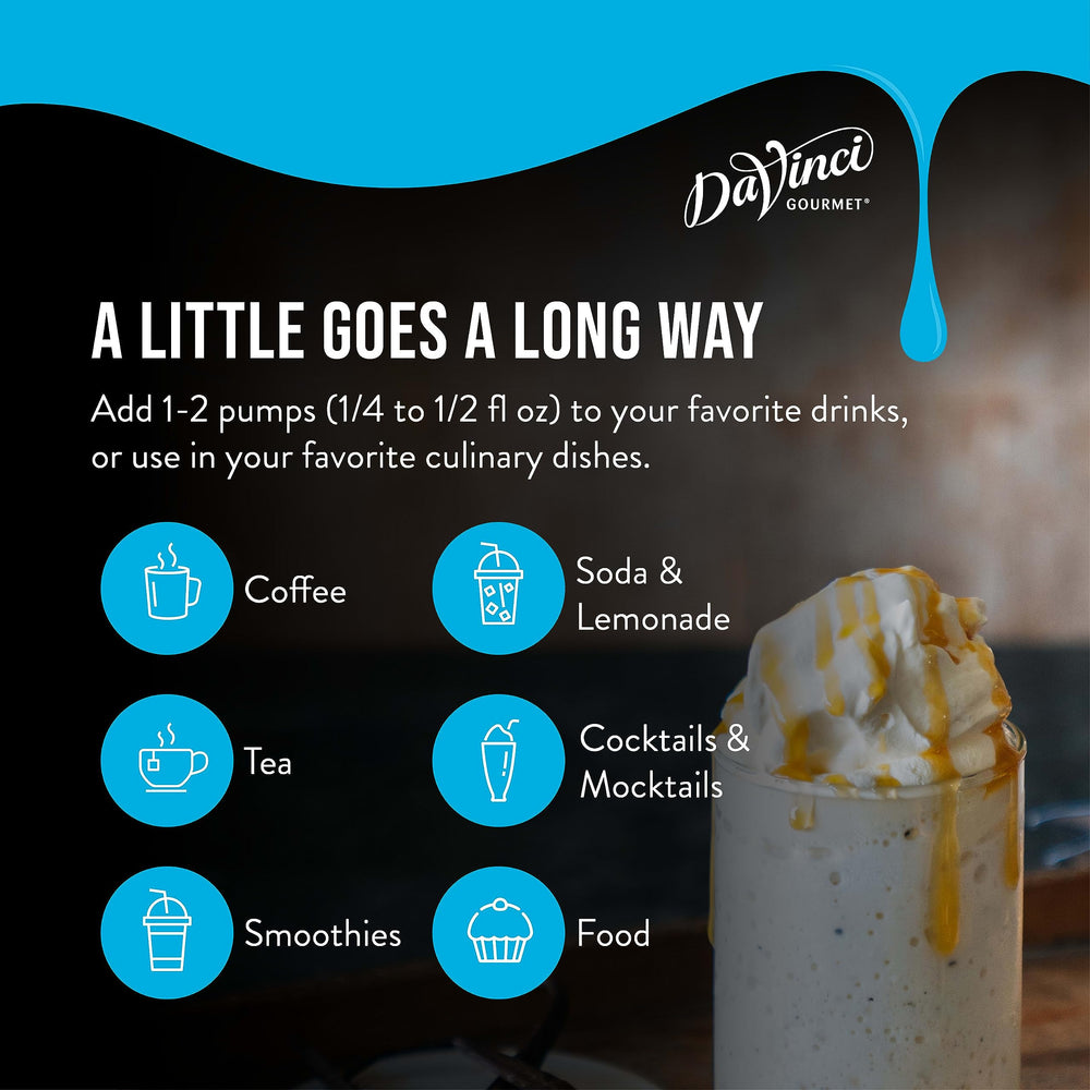 DaVinci Gourmet Sugar-Free Hazelnut Syrup sustainability messaging and packaging.