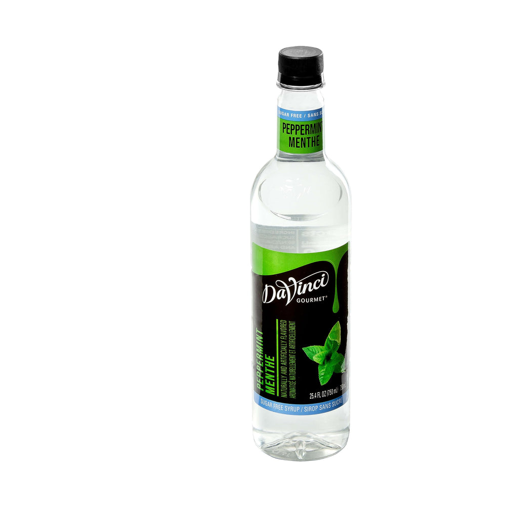 DaVinci Gourmet Sugar-Free Peppermint Syrup over ice for a snow cone