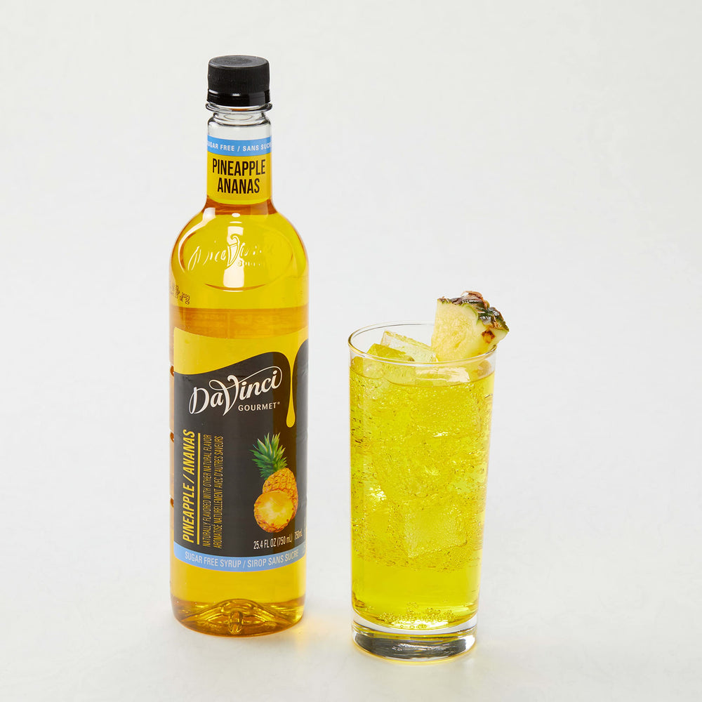 DaVinci Gourmet sugar-free pineapple syrup blending with dairy without curdling