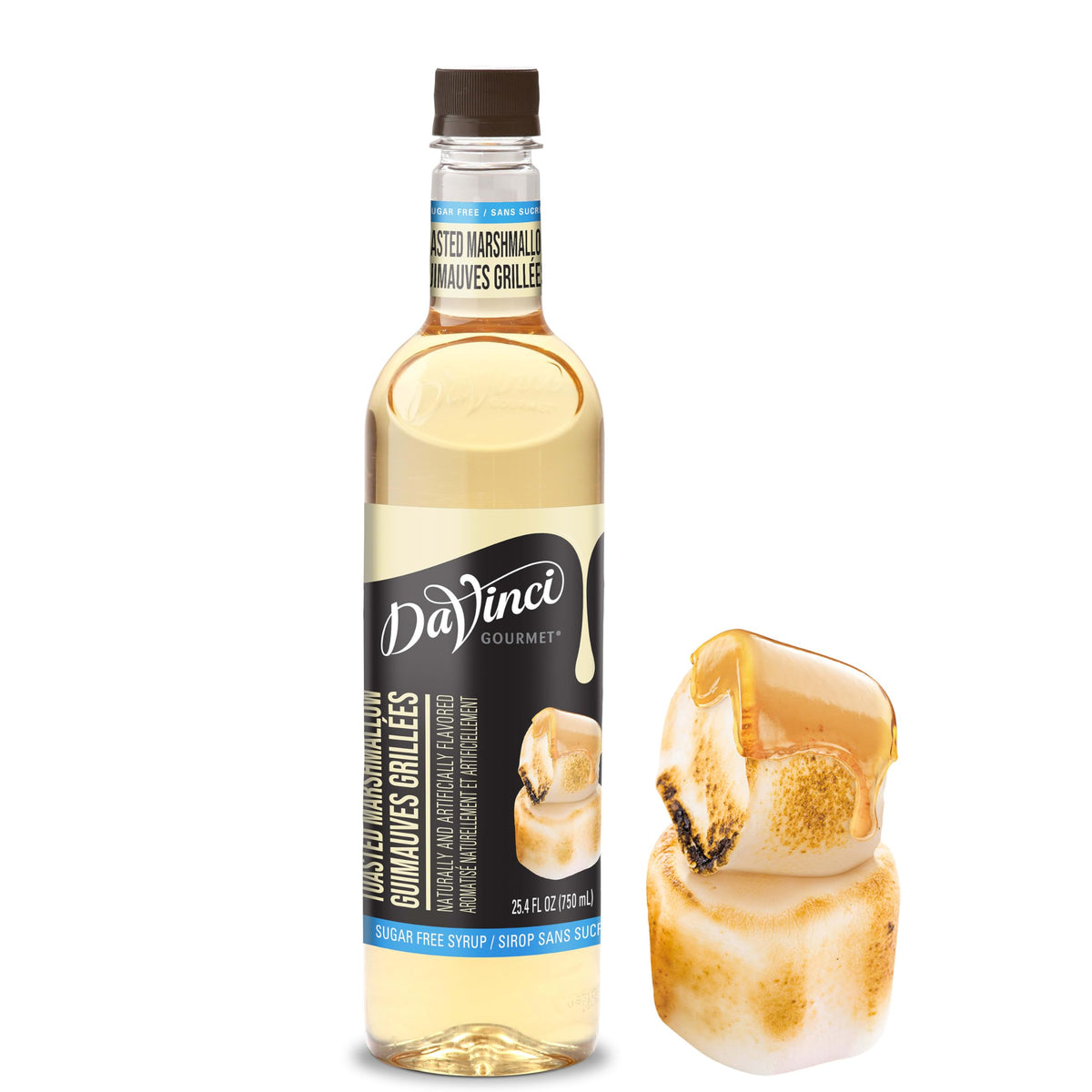 DaVinci Gourmet Sugar-Free Toasted Marshmallow syrup bottle adds rich flavor without sugar.
