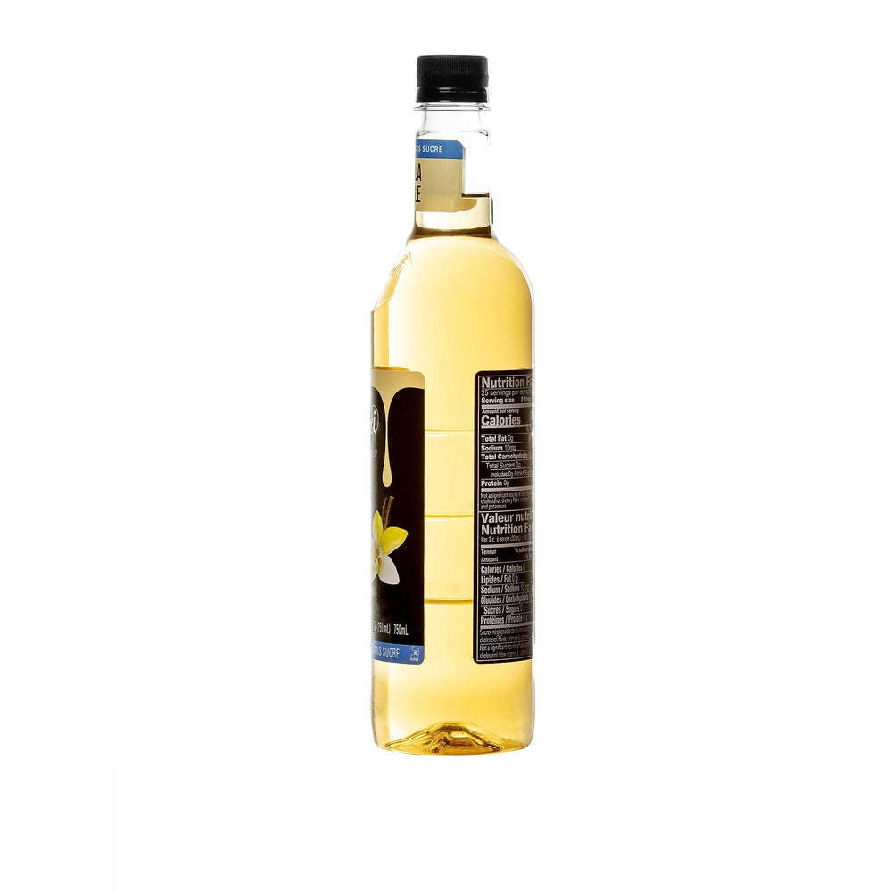 Pouring glass with vanilla aroma from DaVinci Sugar Free Vanilla Syrup