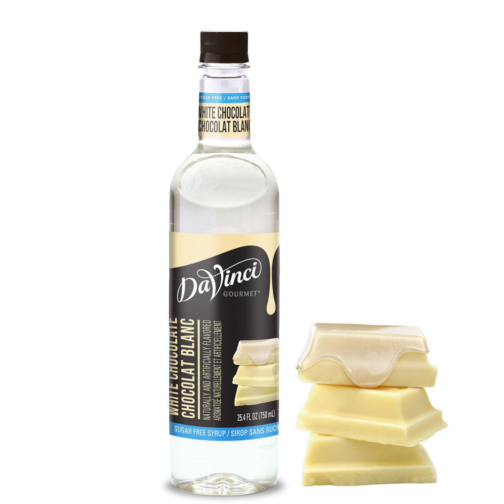 DaVinci Gourmet Sugar-Free White Chocolate Syrup bottle for calorie-free flavor enhancement
