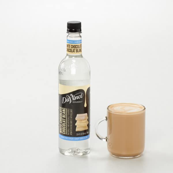 Close-up of DaVinci Gourmet Sugar-Free White Chocolate Syrup texture and aroma