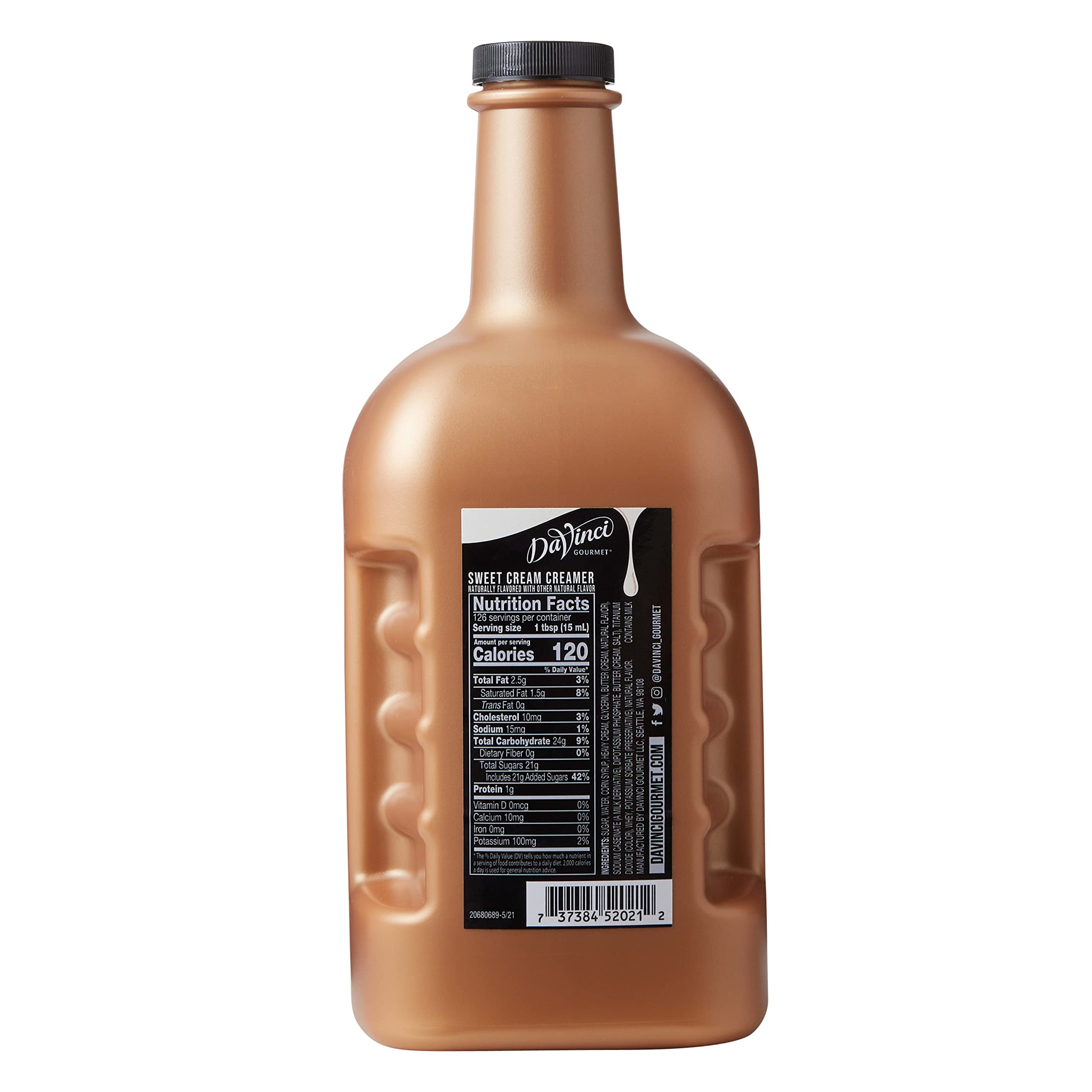 DaVinci Gourmet Sweet Cream being poured into coffee to enhance flavor.