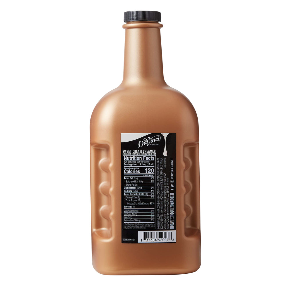 DaVinci Gourmet Sweet Cream being poured into coffee to enhance flavor.