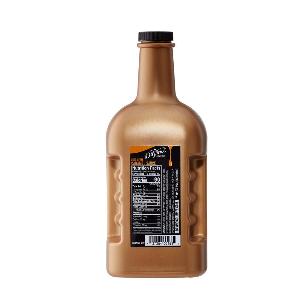 DaVinci Gourmet Sugar Free Caramel Sauce pours into coffee for a smooth caramel touch.