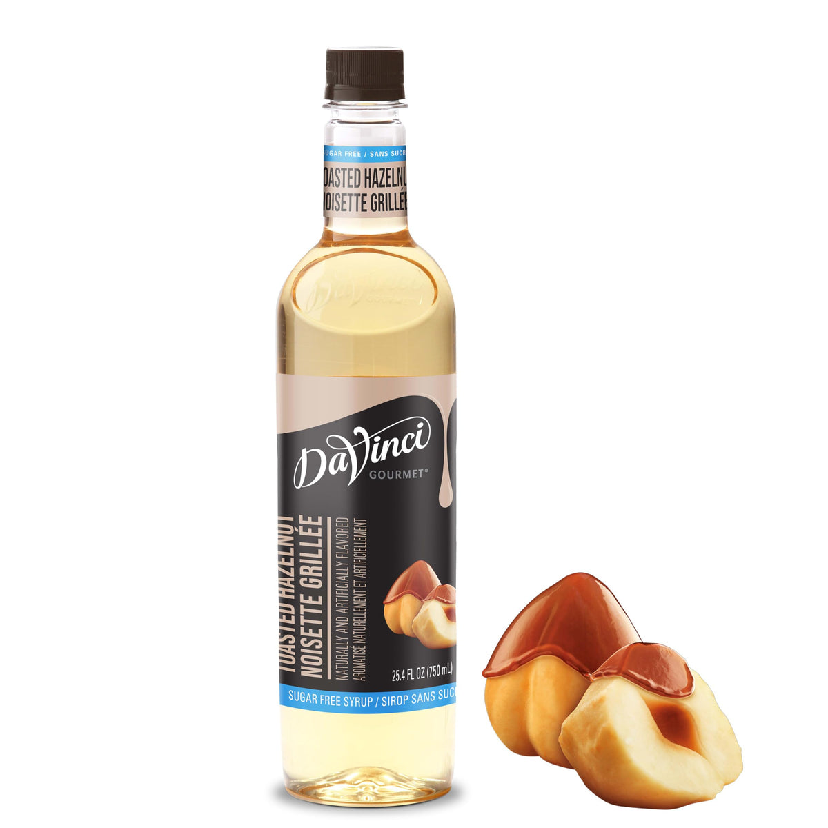 DaVinci Gourmet sugar-free hazelnut syrup bottle for sugar-free coffee flavor