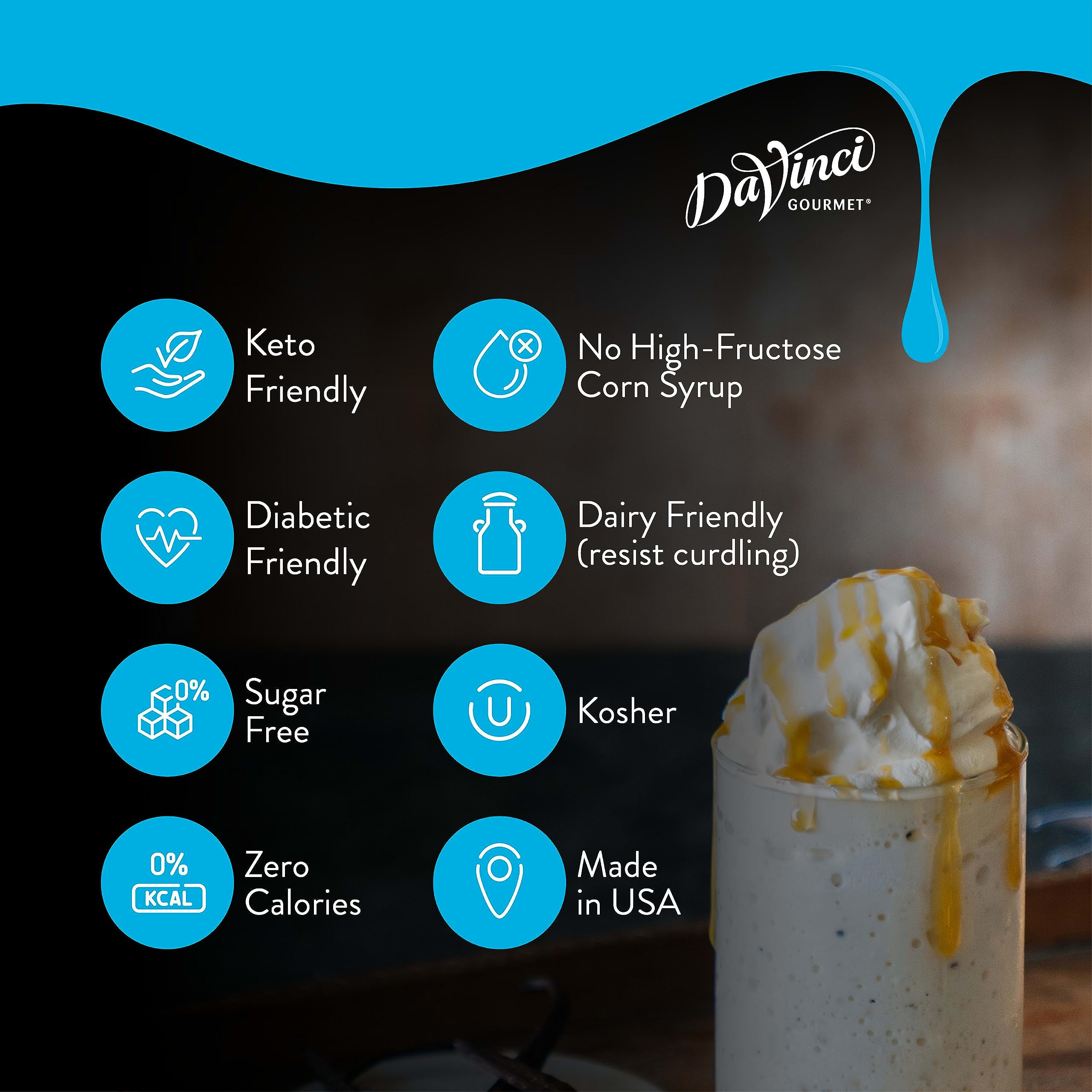 Cocktail glass featuring DaVinci Gourmet Sugar-Free Almond Syrup for nuanced sweetness.